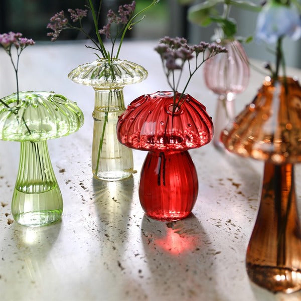 Vase Champignon Magique™ – Verrerie Colorée Feng Shui